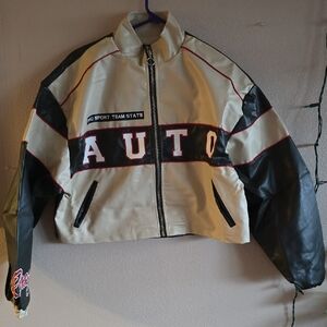 PrettyLittleThing Black and Cream Jacket